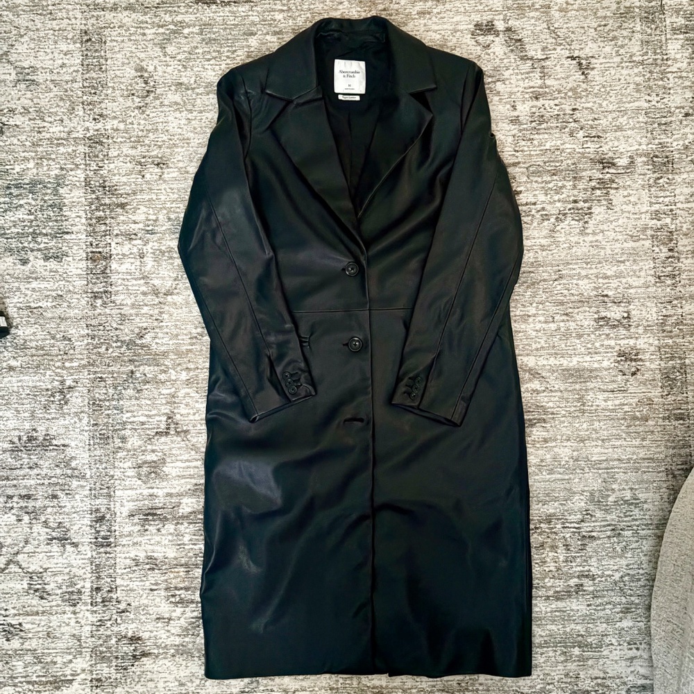Abercrombie & Fitch Vegan Leather Coat NWOT - Picture 3 of 4